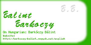 balint barkoczy business card