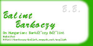 balint barkoczy business card